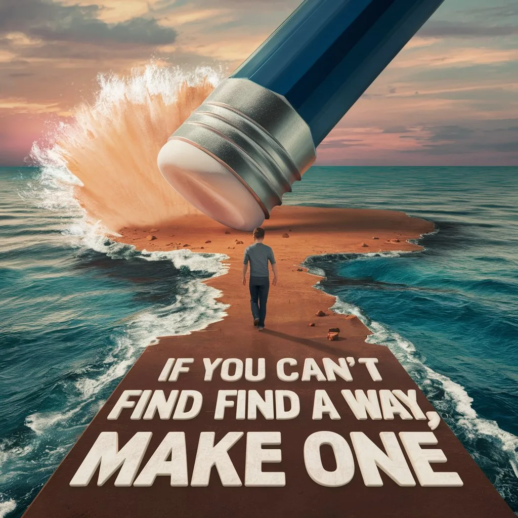 If you can't find a way to make one: Generate an image for the text "If you can't find a way, make one" for AI platforms